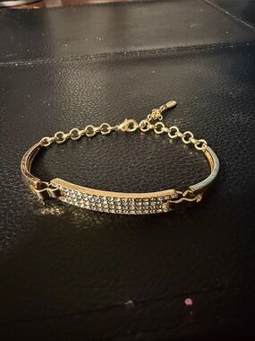 18K Gold Plated Crystal Bar Bracelet - Women Jewelry